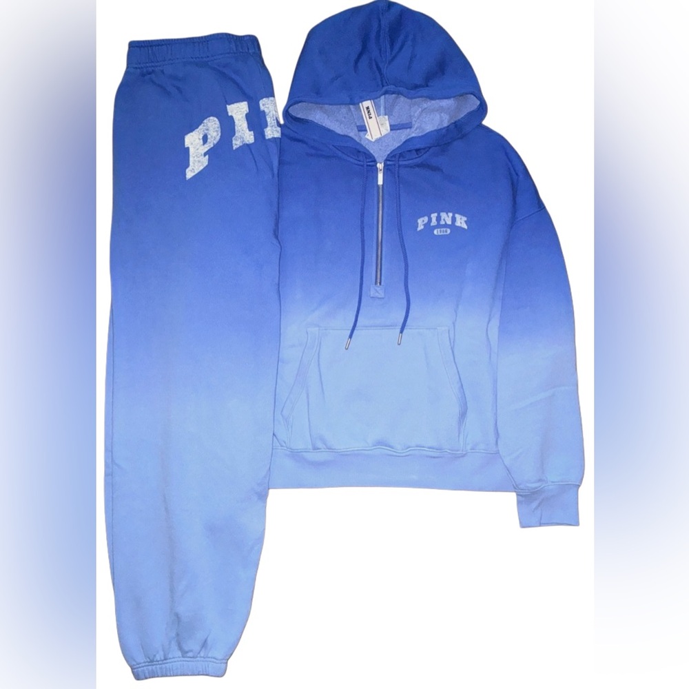 NEW VICTORIAS SECRET PINK Hoodie and Sweatpants Set ULTRAMARINE BEAUTY XS-XXL